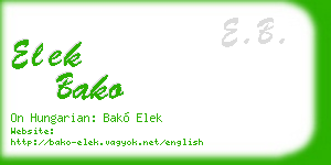 elek bako business card